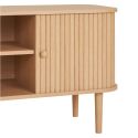 ERIKA - Meuble TV 2 portes coulissantes en MDF et Pin Naturel