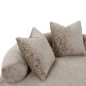 SIKINOS - Fauteuil Lounge en Tissu Microfibre Beige avec Coussins