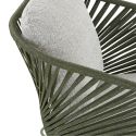 NOALIA - Salon de Jardin Complet Tables Gigogne Vert en Acier et Imitation Rotin