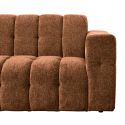 Canapé 3 places fixe en tissu polyester chenillé cognac - MENTON