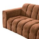 Canapé 2 places fixe en tissu polyester chenillé cognac - MENTON