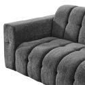 Canapé 3 places fixe en tissu polyester chenillé gris - MENTON