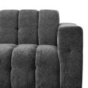 Canapé 2 places fixe en tissu polyester chenillé gris - MENTON
