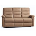 Canapé 3 places relax électrique en tissu polyestermarron glacé - RHODAY