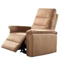 Fauteuil relax électrique en tissu polyester marron glacé - RHODAY