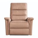 Fauteuil relax électrique en tissu polyester marron glacé - RHODAY