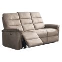 Canapé 3 places relax électrique en tissu polyestergris - RHODAY