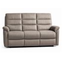 Canapé 3 places relax électrique en tissu polyestergris - RHODAY