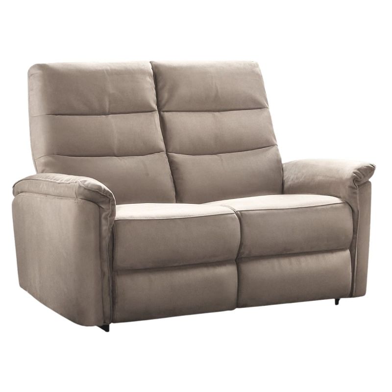 Canapé 2 places fixe en tissu polyester gris - RHODAY