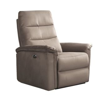 Fauteuil relax électrique en tissu polyester gris - RHODAY