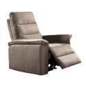 Fauteuil relax électrique en tissu polyester gris - RHODAY