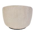 Fauteuil club pivotant en tissu poils courts style sherpa crème - KATMANDOU