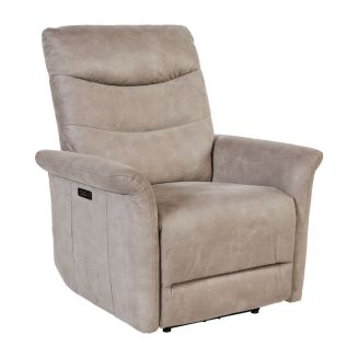 Fauteuil relax électrique tissu microfibre taupe - PYLOS