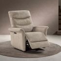 Fauteuil relax électrique tissu microfibre taupe - PYLOS