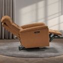 Fauteuil relax électrique tissu microfibre cognac - RIMSKY