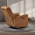 Fauteuil relax électrique tissu microfibre cognac - RIMSKY