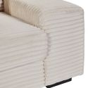 Canapé d'angle réversible convertible en tissu velours côtelé crème avec 2 coussins - ELKO