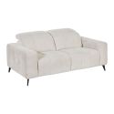 Canapé 2 places fixe en tissu poils courts style sherpa crème - ALKANE
