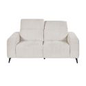 Canapé 2 places fixe en tissu poils courts style sherpa crème - ALKANE