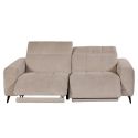 Canapé 3 places relax électrique en tissu poils courts style sherpa crème - ALKANE