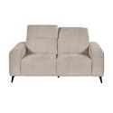 Canapé 2 places fixe en tissu poils courts style sherpa crème - ALKANE