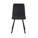 Lot de 4 chaises en microfibre avec dossier surpiqûres en losange anthracite pieds métal noir - ELYO