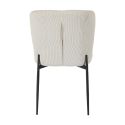 Lot de 2 chaises en tissu velours côtelé coloris crème pieds métal noir - LUMIA