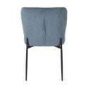 Lot de 2 chaises en tissu velours côtelé coloris bleu pieds métal noir - LUMIA