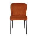 Lot de 2 chaises en tissu velours côtelé coloris terracotta pieds métal noir - LUMIA