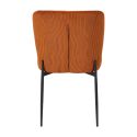 Lot de 2 chaises en tissu velours côtelé coloris terracotta pieds métal noir - LUMIA