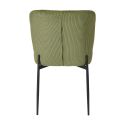 Lot de 2 chaises en tissu velours côtelé coloris vert pieds métal noir - LUMIA