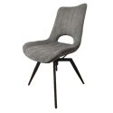 Lot de 2 chaises pivotantes en tissu maillé coloris gris foncé pieds métal noir - YVAN