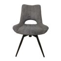 Lot de 2 chaises pivotantes en tissu maillé coloris gris foncé pieds métal noir - YVAN