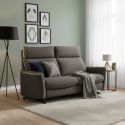 ALICANTE - Canapé 3 Places Electrique Tissu Gris Foncé Chiné 2 Tons