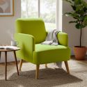 TEODORE - Fauteuil Rembourré Tissu Vert