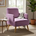 TEODORE - Fauteuil Rembourré Tissu Violet