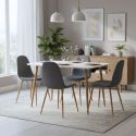 WINTER - Ensemble Table + 4 Chaises Gris Foncé