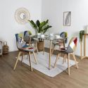 PATCHWORK - Lot de 6 Chaises Scandinaves Multicolore