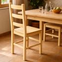 ORTA - Lot de 4 Chaises Naturelles et Assises en Bois