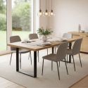 CARSON - Table 170cm Aspect Bois Piètement U Métal Poudré Noir