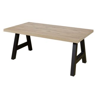 CANYON - Table Rectangulaire 170cm Aspect Bois Piètement A Métal Noir