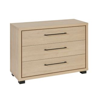 Commode 3 tiroirsaspect bois et noir - LUDY