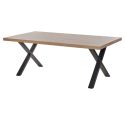 Ensemble séjour complet table repas 200cm piètement X + buffet + argentier aspect bois finition Hudson Oak - URIDSON