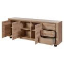 Ensemble séjour complet table repas 200cm piètement X + buffet + argentier aspect bois finition Hudson Oak - URIDSON
