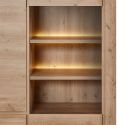 Ensemble séjour complet table repas 230cm piètement X + buffet + argentier aspect bois finition Hudson Oak - URIDSON