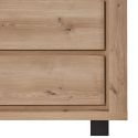 Ensemble séjour complet table repas 230cm piètement X + buffet + argentier aspect bois finition Hudson Oak - URIDSON