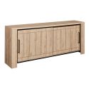 Ensemble séjour table repas ovale pied étoile + buffet et argentier aspect bois finition Castel Oak - SORIEL