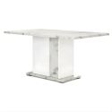 Table repas fixe 160x90cm pied central laqué blanc et imitation marbre - ETOLIS