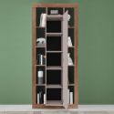 Colonne 1 porte avec encadrement 11 niches beige et aspect bois finition Mercure - LIMANI