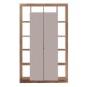 Colonne 2 portes avec encadrement 12 niches beige et aspect bois finition Mercure - LIMANI